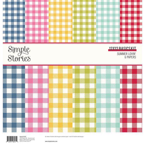 Simple Stories Paper Pack 12x12" Basic Kit - Summer Lovin\'