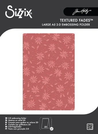 Sizzix Embossing Folder A5 - Tim Holtz / Holly Poinsettia