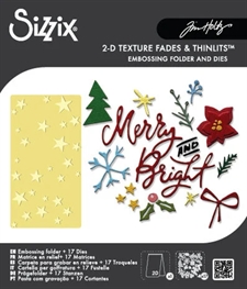 Sizzix Thinlits & Embossing Folder - Tim Holtz Vault Collection / Side-Order Merry & Bright