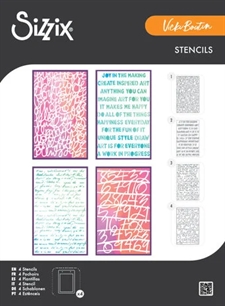 Sizzix Stencils Set by 49 & Market / Vicki Boutin - Words and Numbers (A5)
