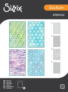 Sizzix Stencils Set by 49 & Market / Vicki Boutin - Background Textures (A5)