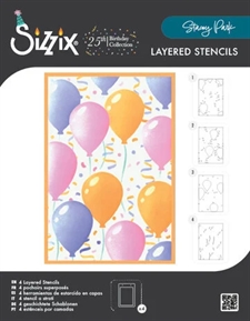 Sizzix 25th Birthday Collection - Stencils / Stacey Park Birthday Balloons
