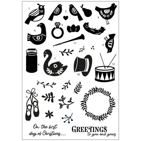 Sizzix Stamp Set By Catherine Pooler - 12 Days of Christmas