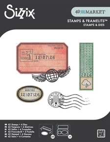 Sizzix Framelits Die & Stamp Set By 49 & Market - Globetrotter's Marks