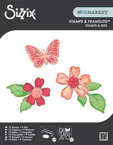 Sizzix Framelits Die & Stamp Set By 49 & Market - Sweet Sprigs