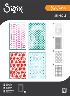 Sizzix Stencils Set by 49 & Market / Vicki Boutin - Buildables Backgrounds #1
