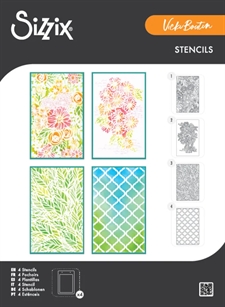 Sizzix Stencils Set by 49 & Market / Vicki Boutin - Buildables Botanicals #1