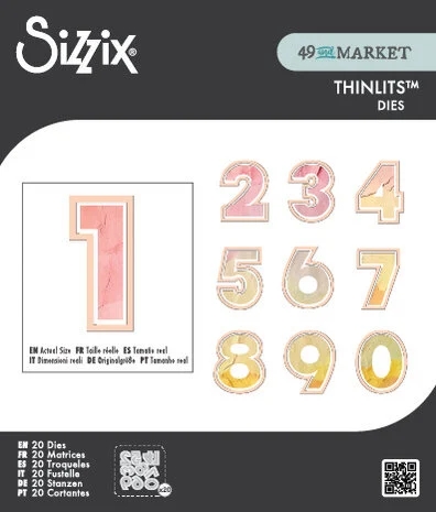 Sizzix Thinlits By 49 & Market - This or That 2 inch Numbers