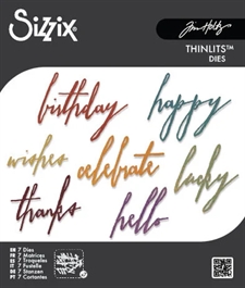 Sizzix Thinlits - Tim Holtz Vault Collection / Handwritten Celebrate