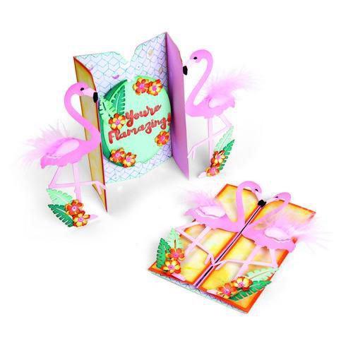 Sizzix Thinlits - Fold-a-Long Card Flamingo