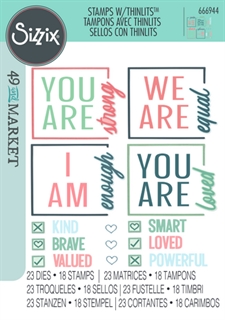 Sizzix Thinlits Die & Stamp Set By 49 & Market - Affirmations