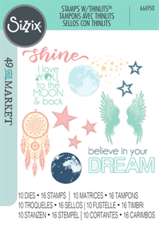 Sizzix Thinlits Die & Stamp Set By 49 & Market - Starlight Dreams