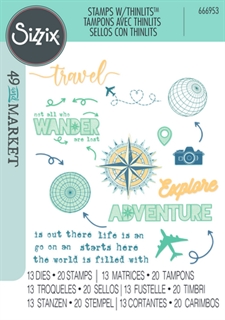 Sizzix Thinlits Die & Stamp Set By 49 & Market - Wanderlust Explorer
