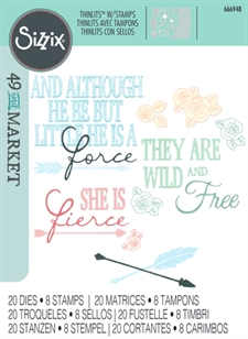 Sizzix Thinlits Die & Stamp Set By 49 & Market - Forces of Nature