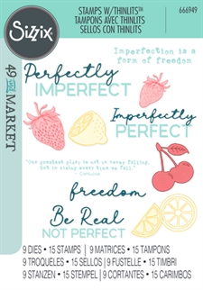 Sizzix Thinlits Die & Stamp Set By 49 & Market - Perfectly Imperfect