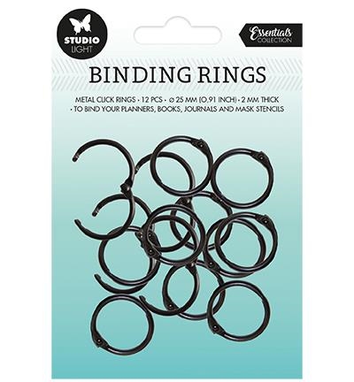 Studio Light Essentials Binding Click Rings (book rings) - Black