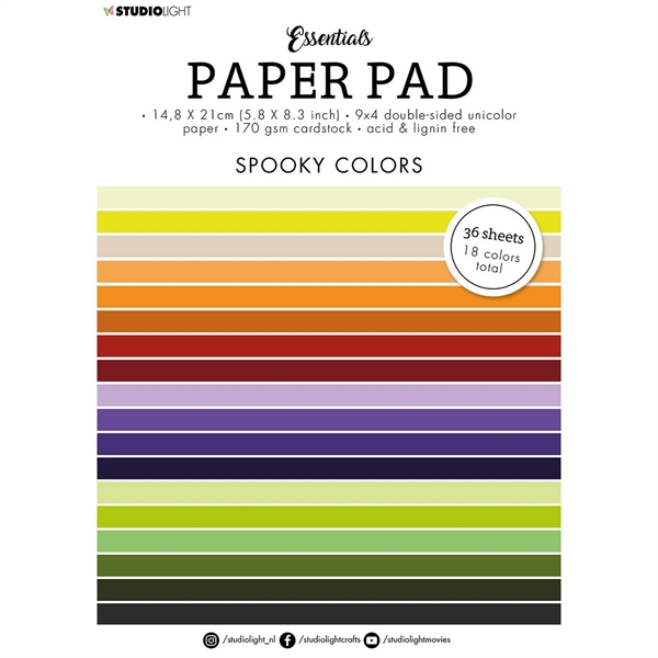 Studio Light Cardstock Pad (A5) - Spooky Colors