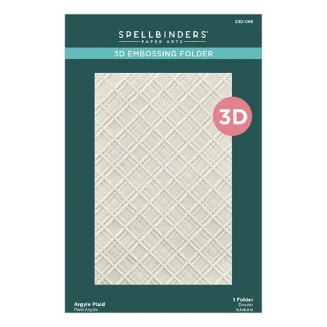 Spellbinders Embossing Folder - 3D Argyle Plaid