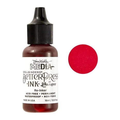 Spellbinders BetterPress Ink - Re-Inker / Ruby (Dina Wakley)