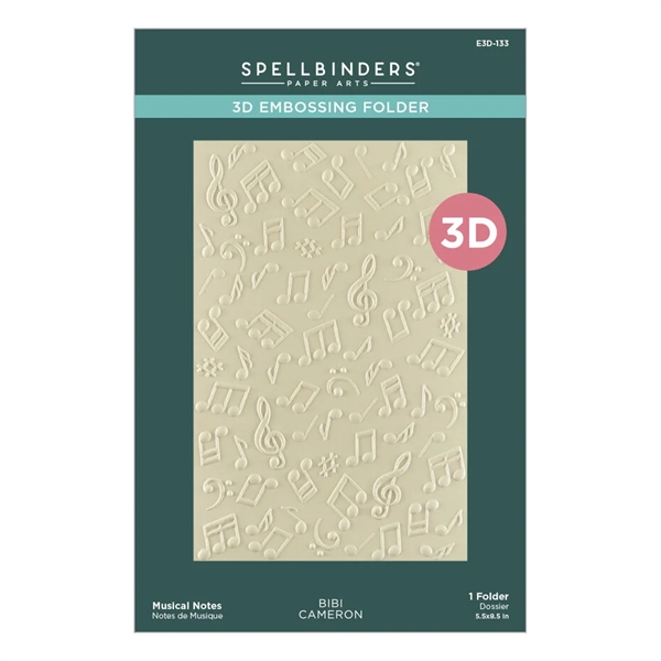 Spellbinders Embossing Folder - 3D Bibi\'s Musical Notes / Musical Notes