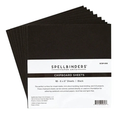 Spellbinders Chipboard Sheets 6x6" - Black