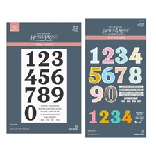 Spellbinders BetterPress Plate and Die Bundle - Bold Color Mix Numbers