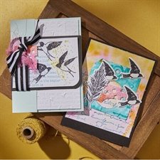 Spellbinders BetterPress Plate & Die Set - Dina Wakley / Collaged Birds