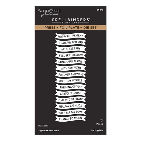 Spellbinders BetterPress Plate & Die - Signature Sentiments