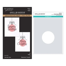 Spellbinders BetterPress Plate & Stencil - Tied with Cheer (bundle)