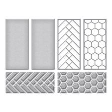 Spellbinders Die - French Braid and Hexagon Panel