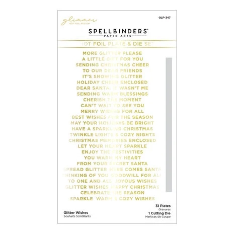 Spellbinders Hot Foil Plate & Die - Glitter Wishes