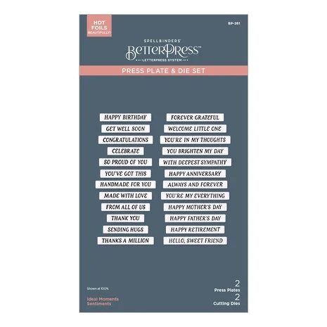 Spellbinders BetterPress Plate & Die Set - Ideal Moments Sentiments