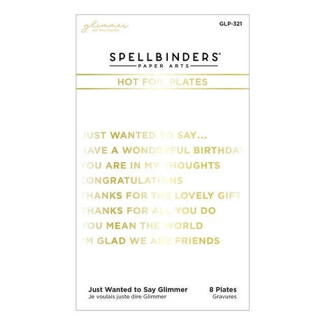 Spellbinders Hot Foil Plate - Just Wanted to Say