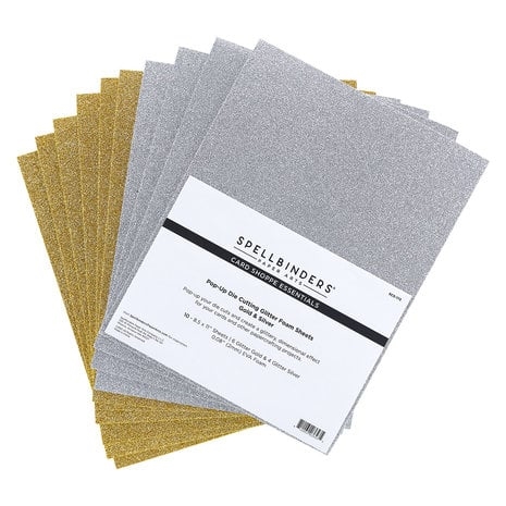 Die Cutting Glitter Foam (mosgummi med glimmer) - Gold & Silver Mix Pack (2x5 ark)