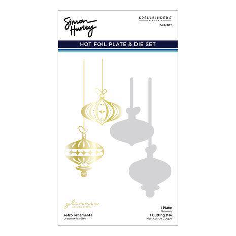 Simom Hurley & Spellbinders Hot Foil Plate - Retro Ornaments