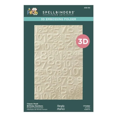 Spellbinders Embossing Folder - Say Cheese Classic Pooh Birthday Numbers