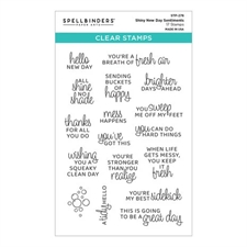 Spellbinders Clear Stamps - Shiny New Day Sentiments