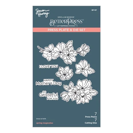 Spellbinders BetterPress Plate & Die Set - Spring Magnolias