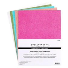 Spellbinders Glitter Cardstock - Spring Tones (10 ark)