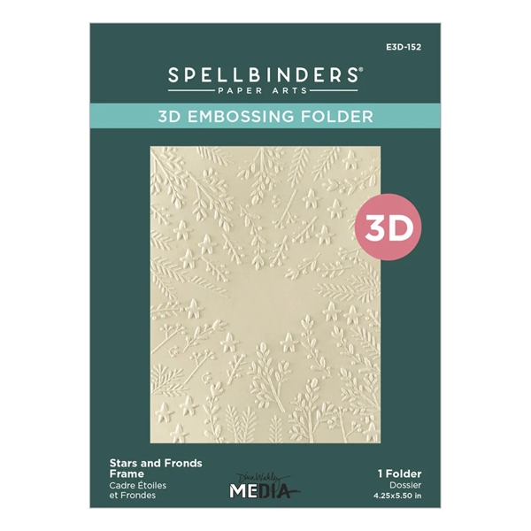 Spellbinders Embossing Folder - Dina Wakley / Stars and Fronds Frame (US-A2)