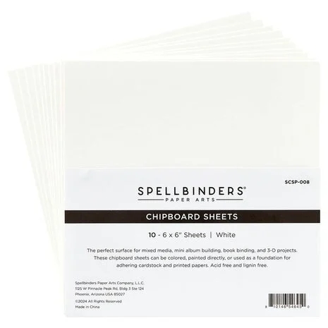 Spellbinders Chipboard Sheets 6x6" - White