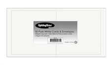 Hobbygros Kort & Kuverter - Kvadratisk Pure White (knækket hvid)/ 50 sæt