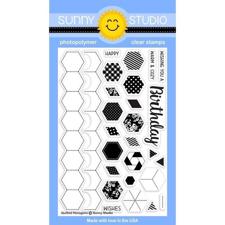 Sunny Studio Stamps - Clear Stamp / Quilted Hexagons