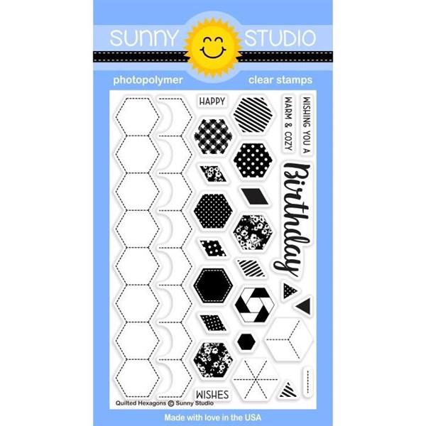 Sunny Studio Stamps - Clear Stamp / Quilted Hexagons