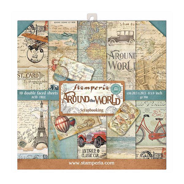 Stamperia Paper Pack 8x8" - Around the World (lille)