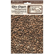 Stamperia A6 Rice Paper Backgrounds - Coffee and Chocolate 