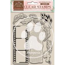 Stamperia Clear Stamp Set - Create Happiness / Leaves and Movie Film