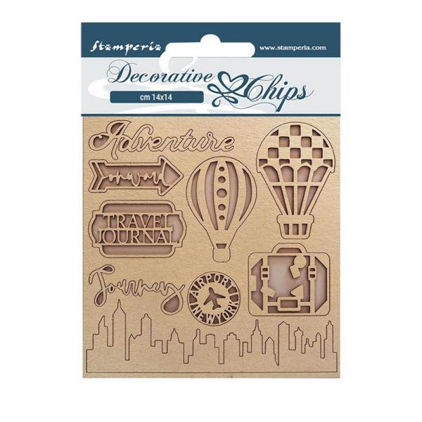 Stamperia Decorative Chips - Sir Vagabond AVIATOR / Travel