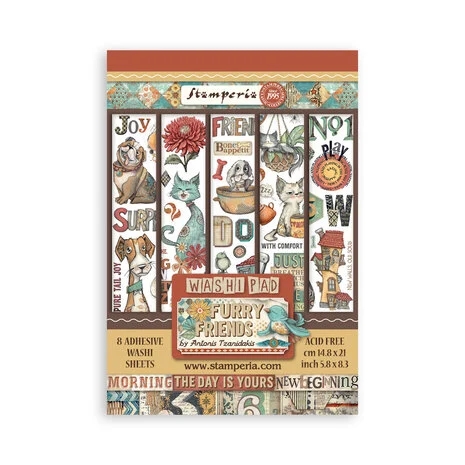 Stamperia Washi Pad A5 - Furry Friends