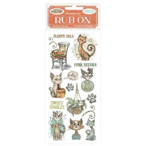Stamperia Rub-Ons - Furry Friends / Cat